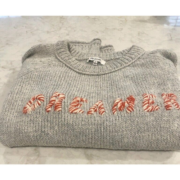Madewell Women's Size L Alpaca Blend Keaton Dreamer Embroidered Sweater Pullover - Picture 7 of 12